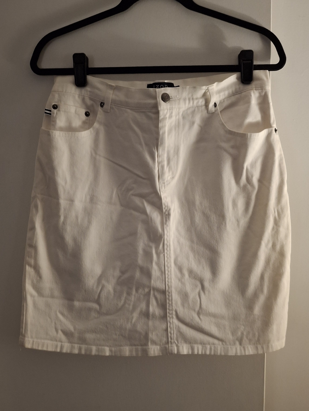 IZOD Jeans Women's White Cotton Blend Skirt